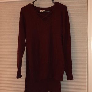 maroon tunic sweater thyme & honey